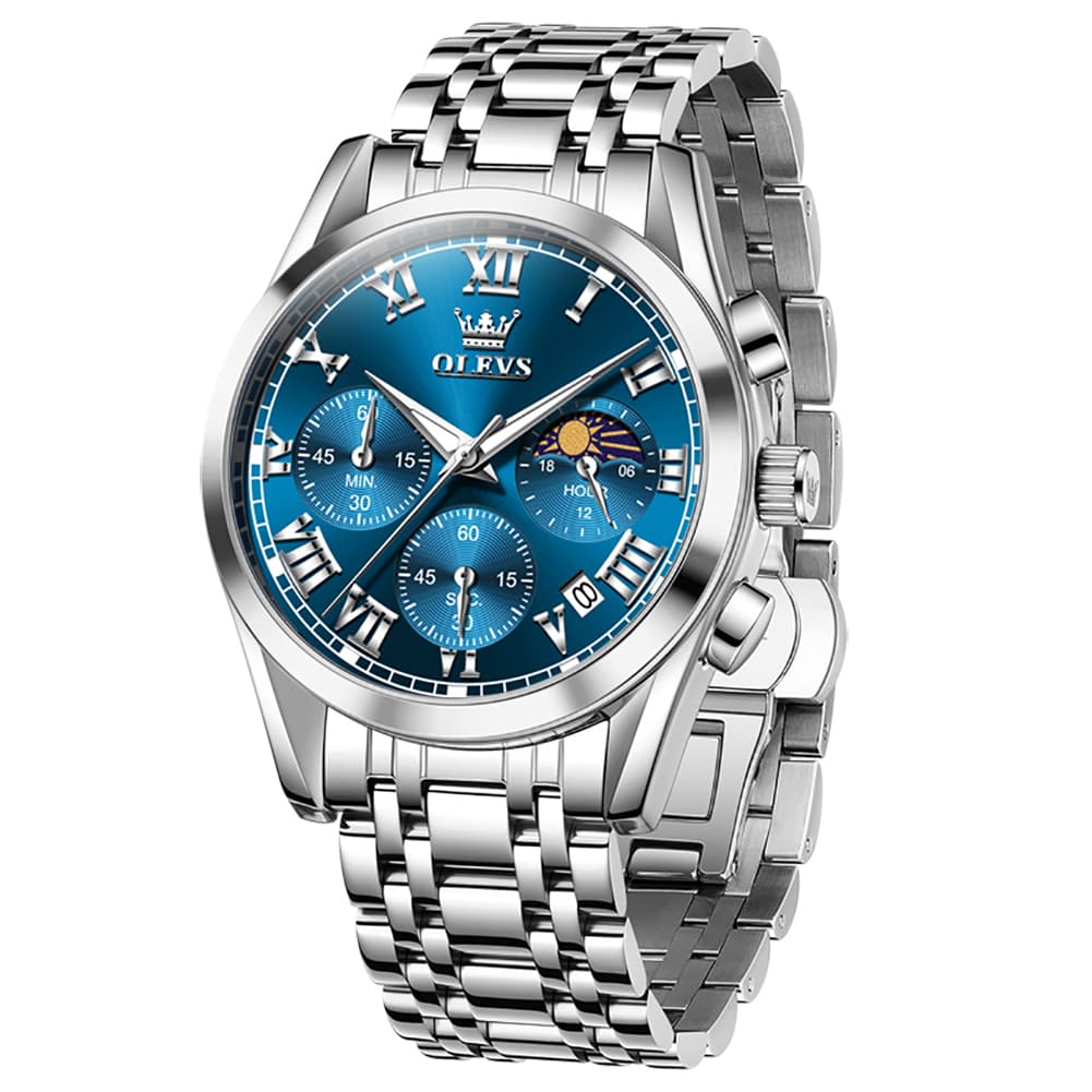 OLEVS 2871 Luxury Moon Phase Chronograph Watch for Men