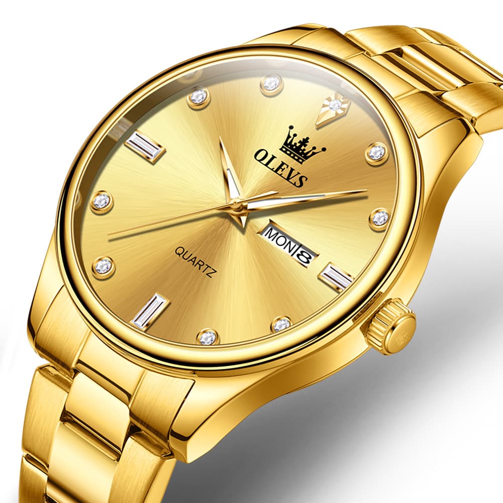 OLEVS 3621 Minimalist Diamond Quartz Watch for Men