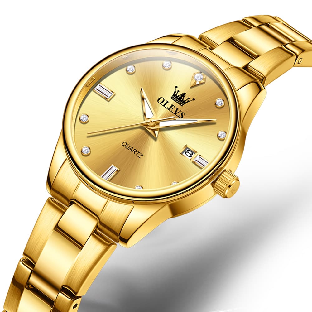 OLEVS 3621NS Minimalist Diamond Quartz Steel Watch for Women
