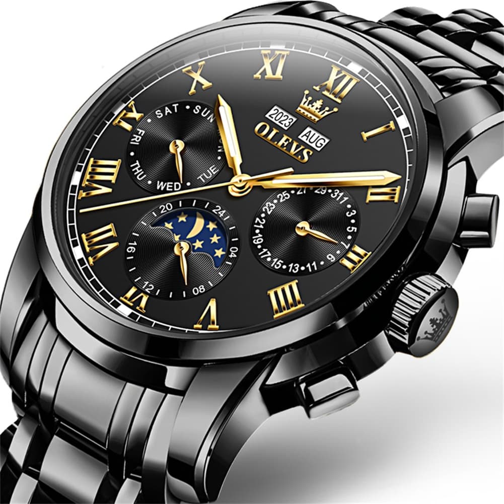 OLEVS 6692 Automatic Moon Phase Multifunction Steel Watch for Men