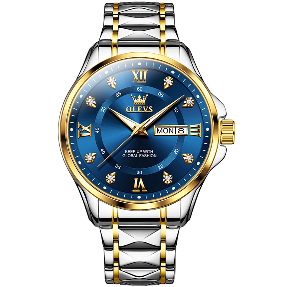 OLEVS 2906 Diamond Day Date Quartz Watch for Men