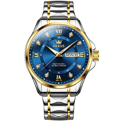 OLEVS 2906 Diamond Day Date Quartz Watch for Men