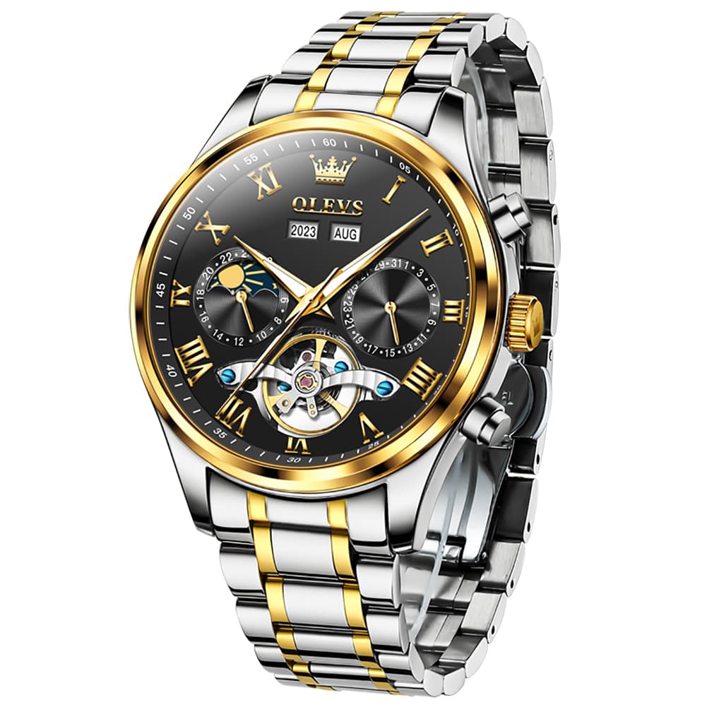 OLEVS 7005 Multi Function Skeleton Mechanical Watch for Men