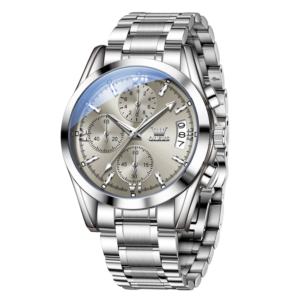 OLEVS 2987 Stainless Steel Chronograph Quartz Watch for Men