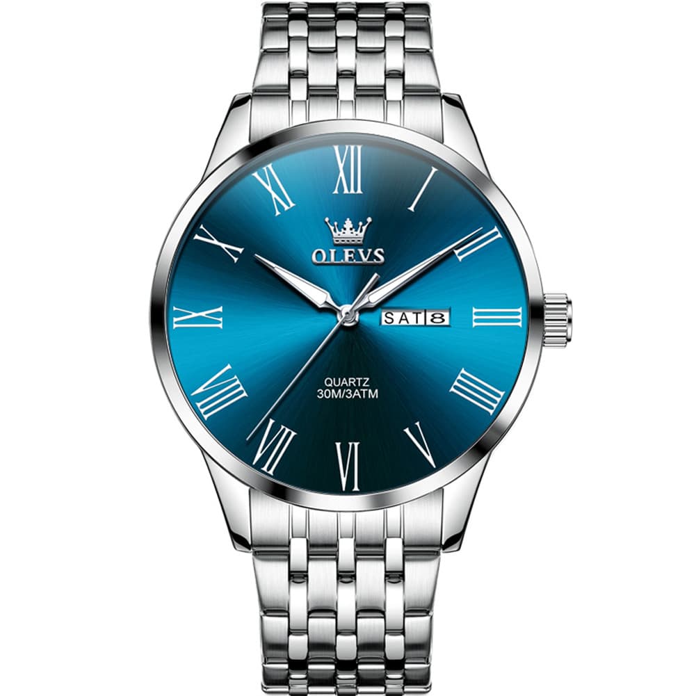 OLEVS 3633 Minimalist Sunray Roman Quartz Watch for Men