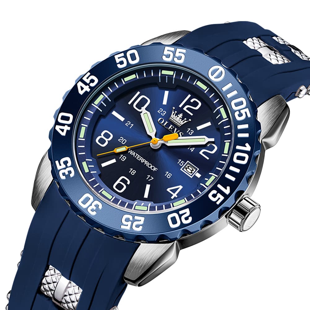 OLEVS 3688 Sport Silicone Quartz Luminous Mens Watch