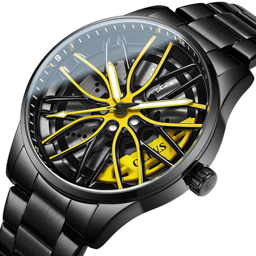 OLEVS 9937 Wheel Caliper Rim Racing Quartz Watch for Men