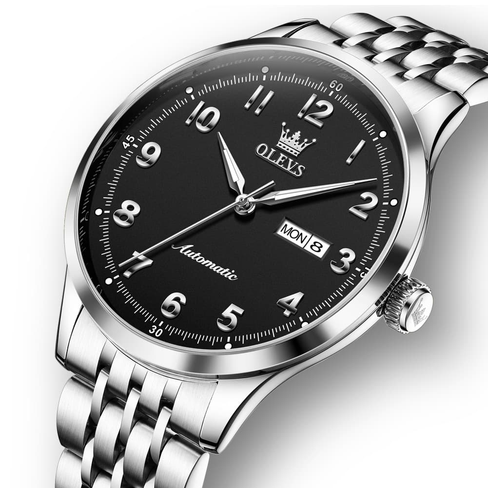 OLEVS 7100 Arabic Numeral Dual Calendar Automatic Watch For Men