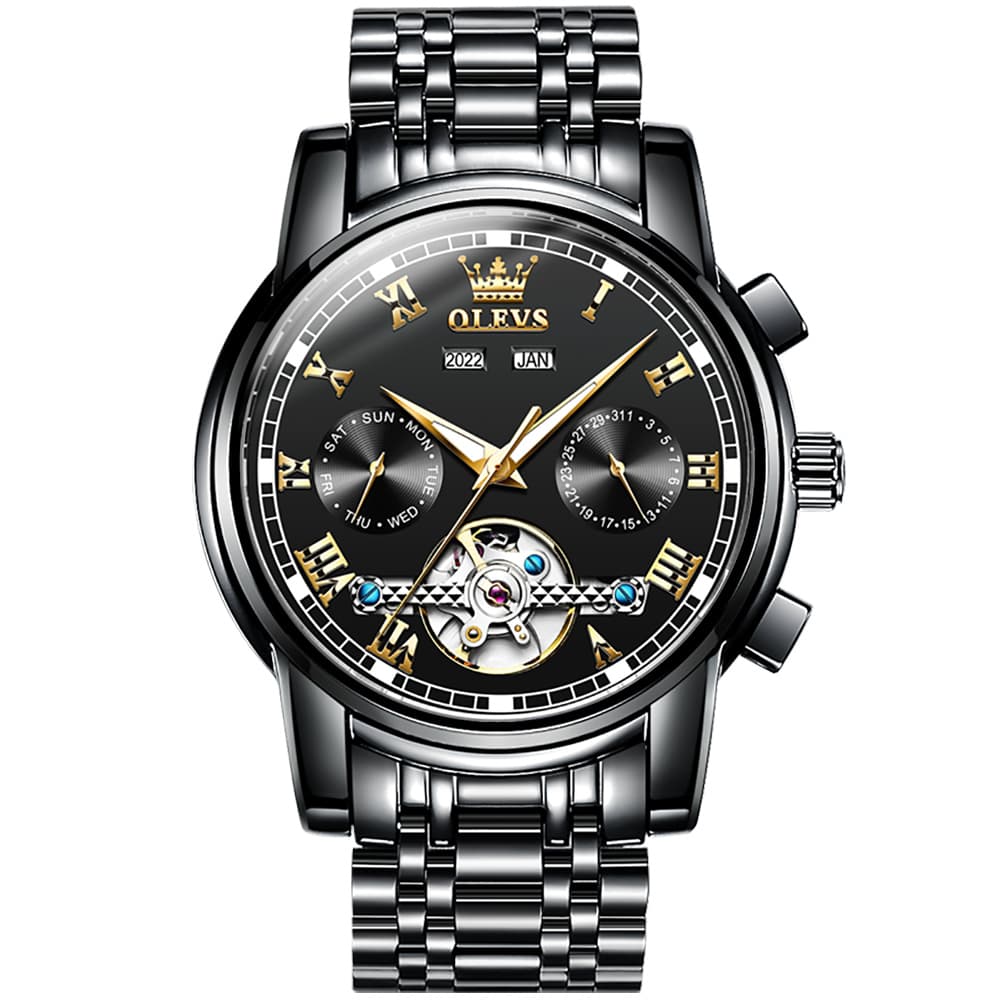 OLEVS 6607 Classic Open Heart Automatic Mechanical Watch for Men