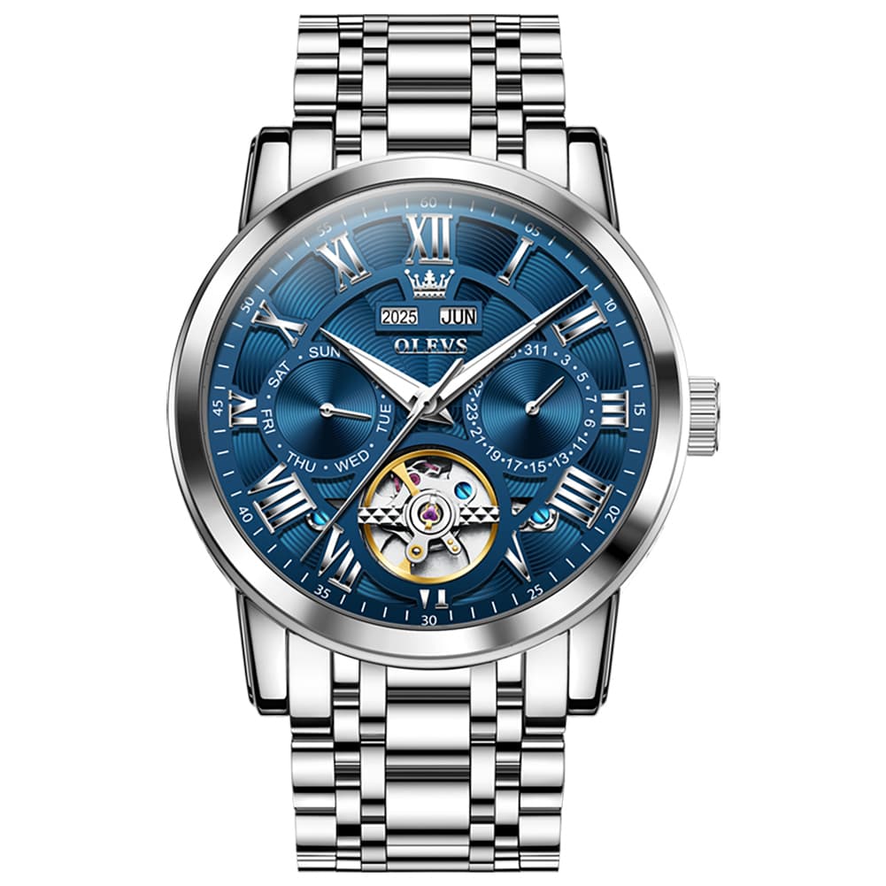 OLEVS 6668 Stainless Steel Mechanical Multifunction Watch for Men