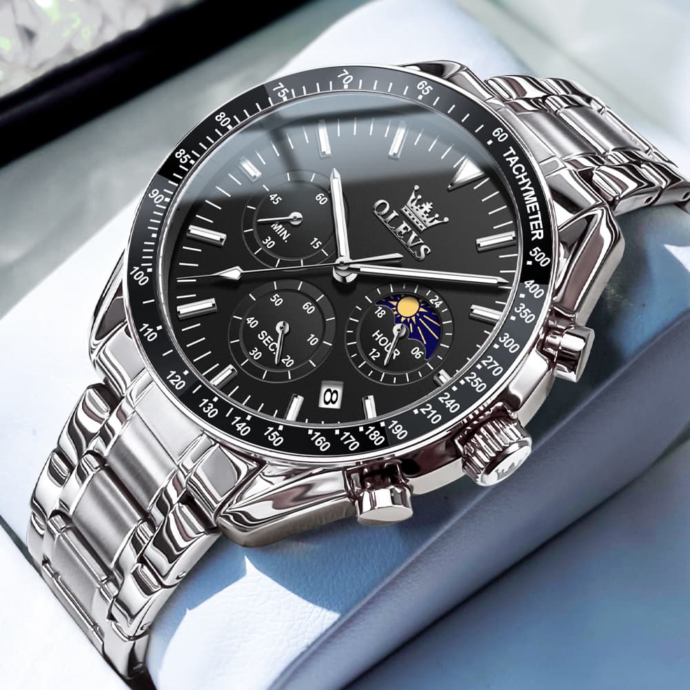 OLEVS 3618 Chronograph Moon Phase Quartz Watch for Men