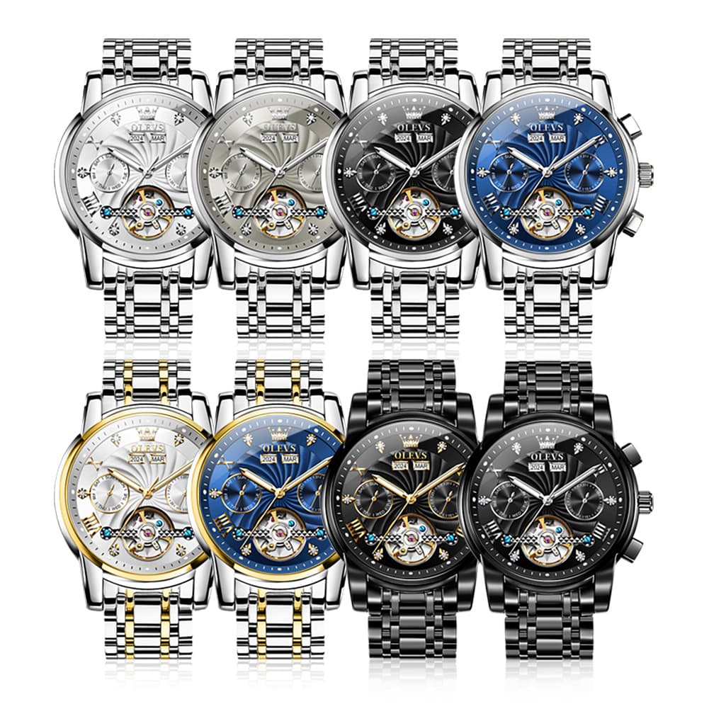 OLEVS 7088 Open Heart Roman Numeral Automatic Watch For Men