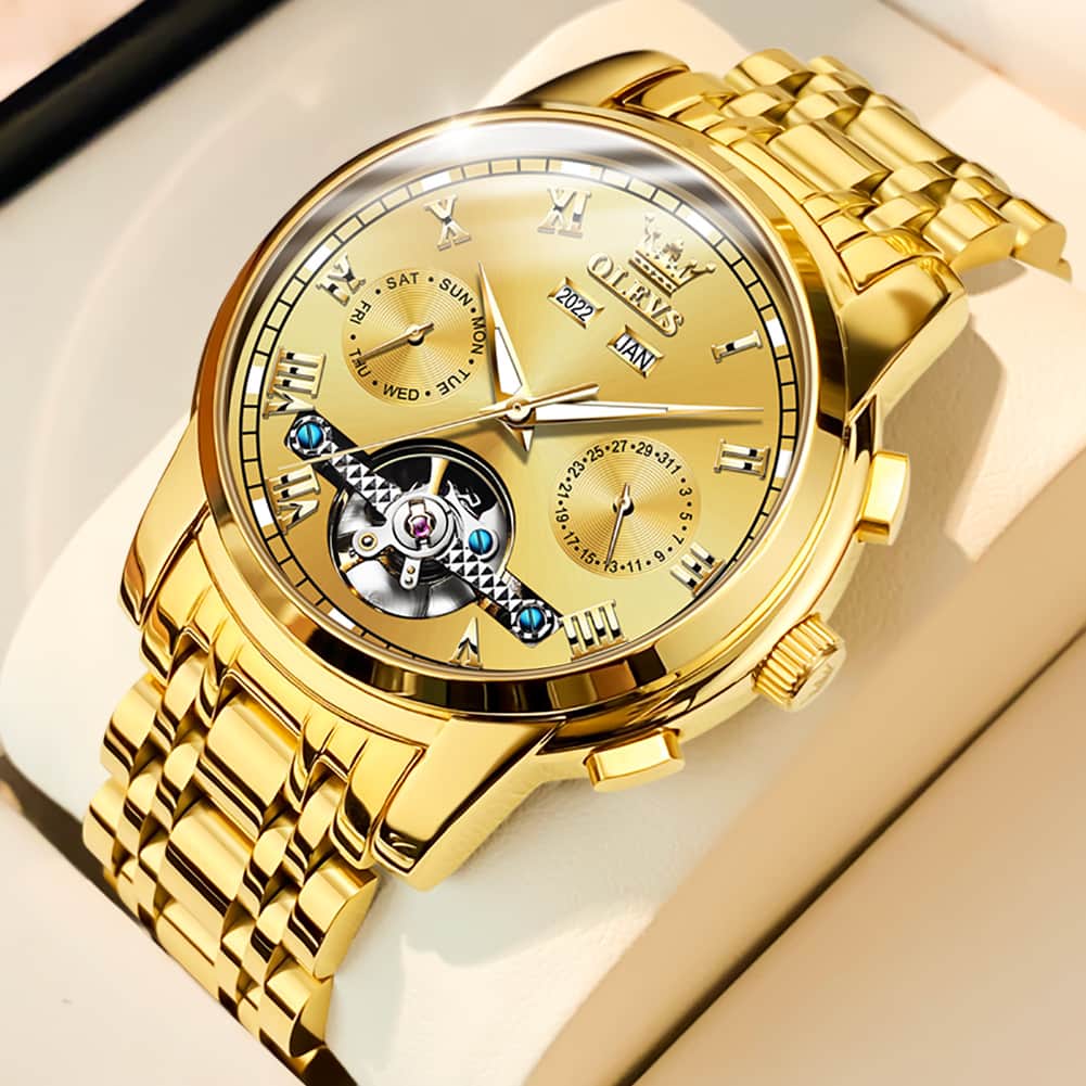 OLEVS 6607 Classic Open Heart Automatic Mechanical Watch for Men