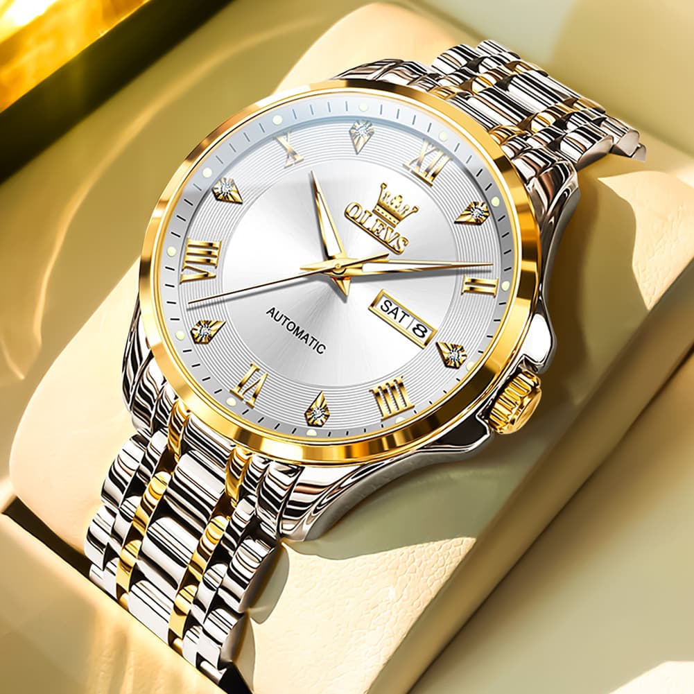 OLEVS 6702 Diamond Dial Automatic Mechanical Watch For Men