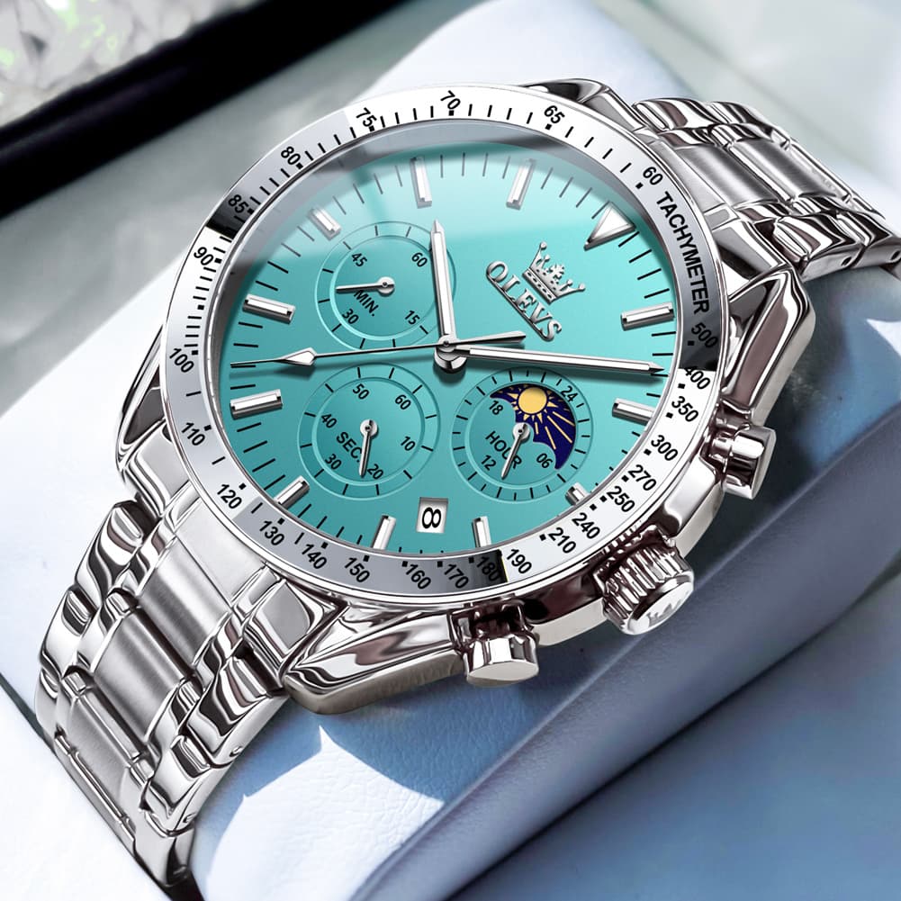 OLEVS 3618 Chronograph Moon Phase Quartz Watch for Men