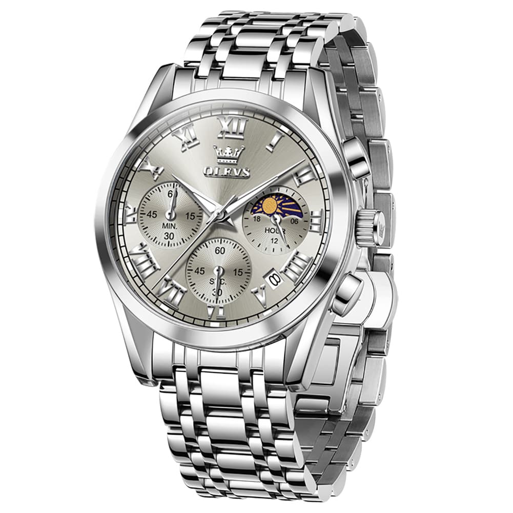 OLEVS 2871 Luxury Moon Phase Chronograph Watch for Men
