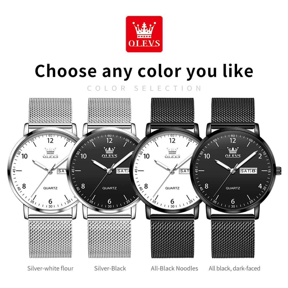 OLEVS 2996 Milanese Steel Minimalist Quartz Watch for Men