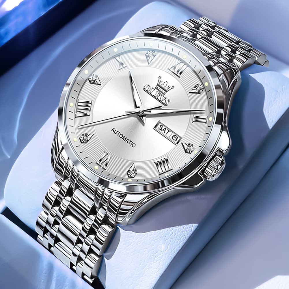 OLEVS 6702 Diamond Dial Automatic Mechanical Watch For Men