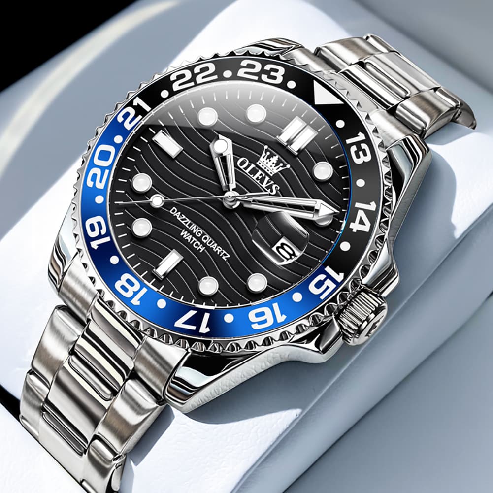 OLEVS 3610 Dive Style Steel Quartz Watch for Men