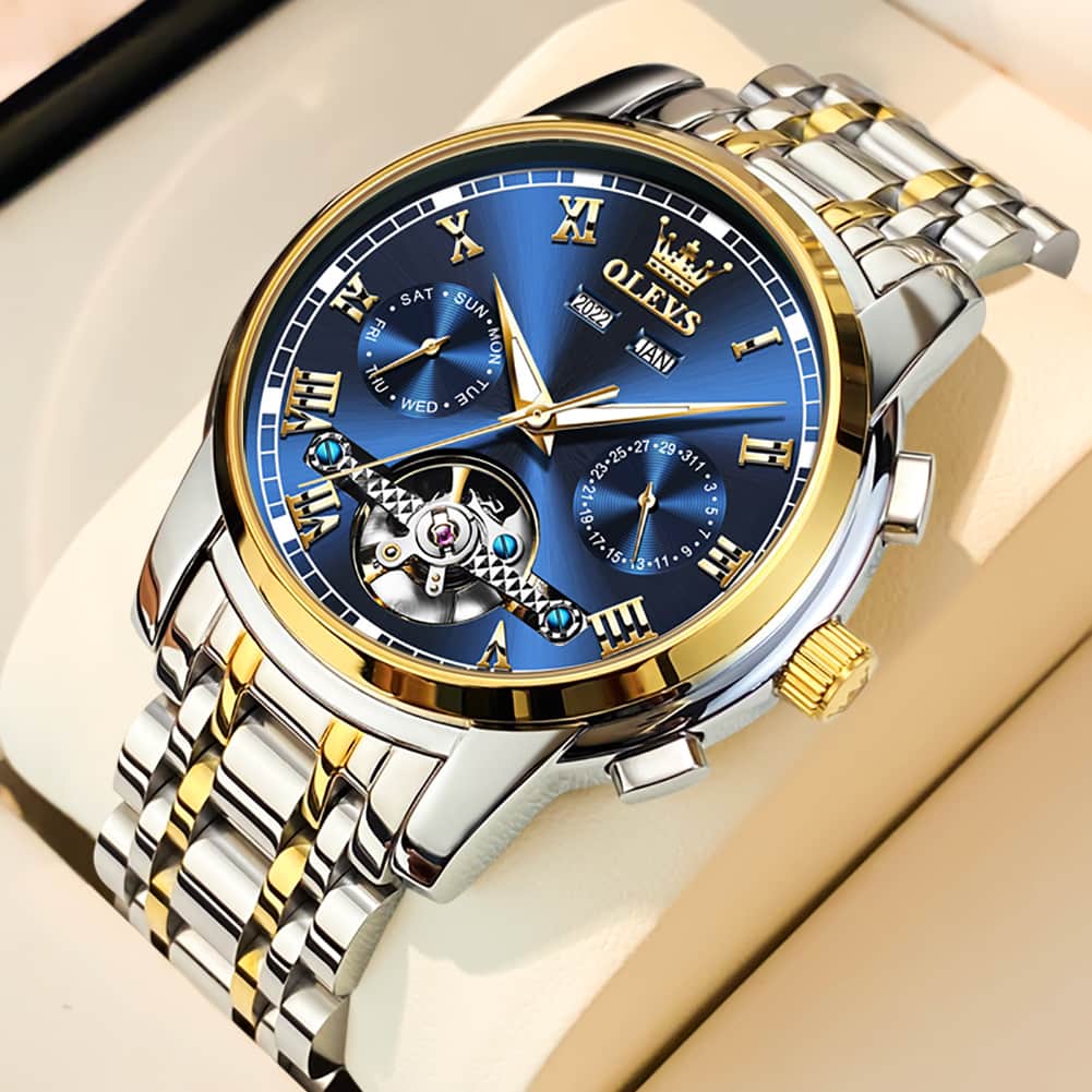 OLEVS 6607 Classic Open Heart Automatic Mechanical Watch for Men