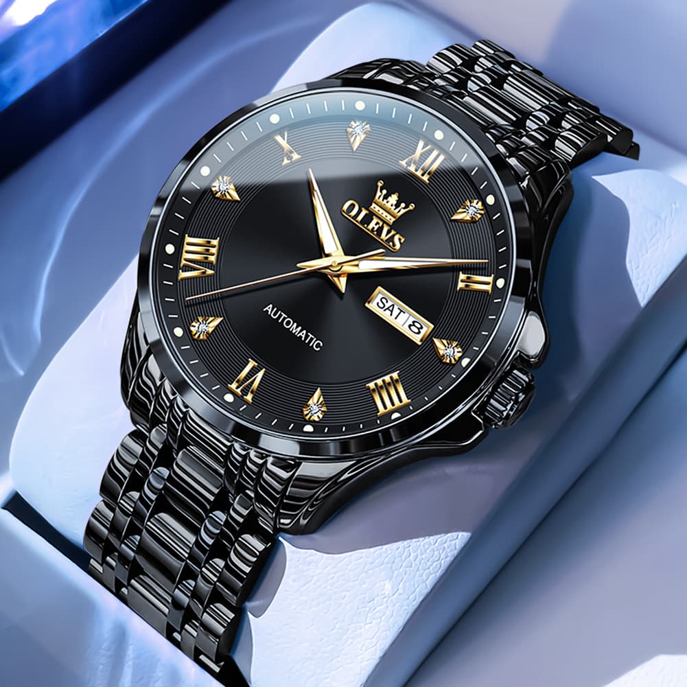 OLEVS 6702 Diamond Dial Automatic Mechanical Watch For Men