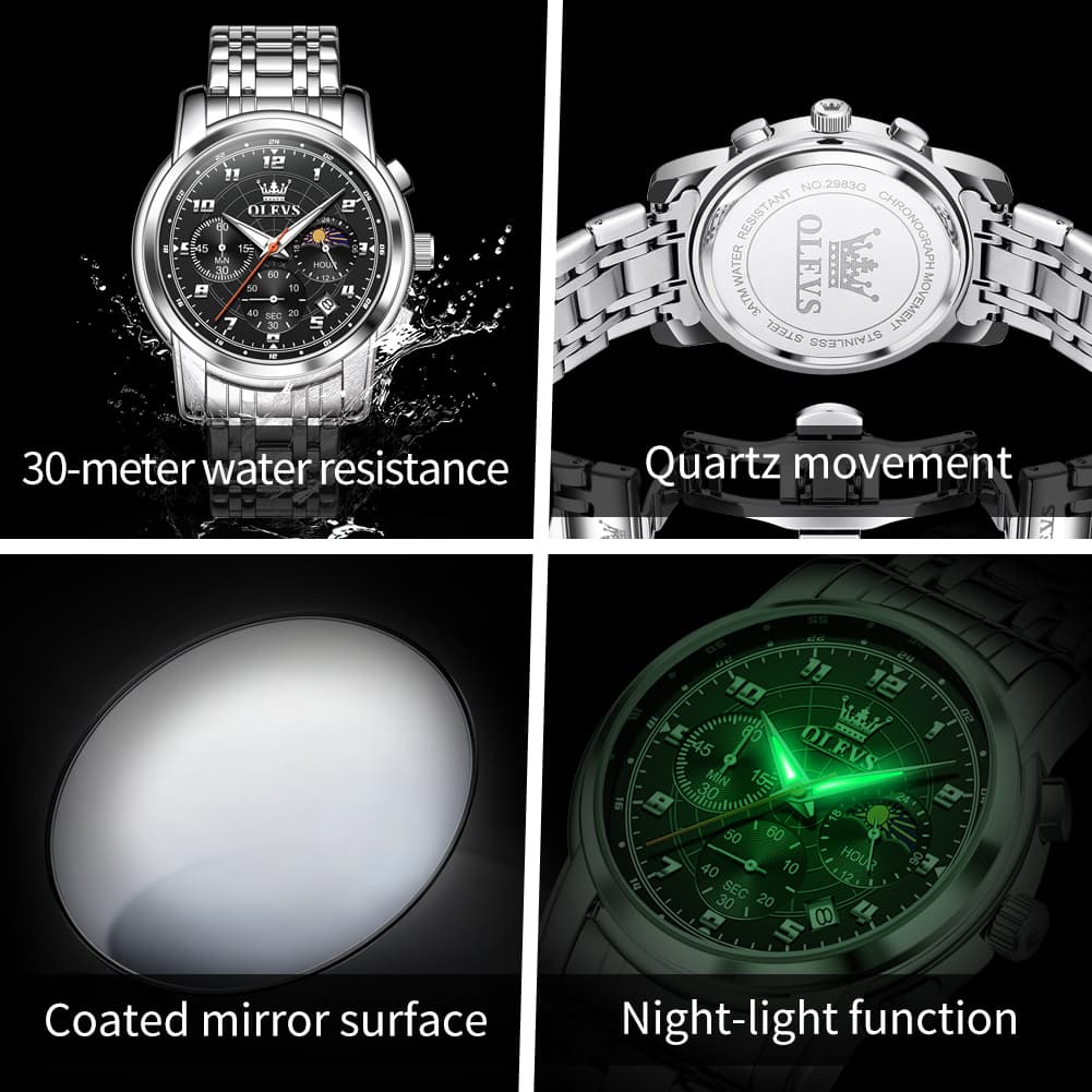OLEVS 2983 Youthful Chronograph Quartz Watch for Men