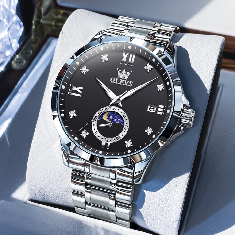 OLEVS 2956 Moon Phase Quartz Watch for Men