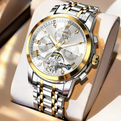 OLEVS 3D Diamond Cut Skeleton Automatic Watch 7121 for Men