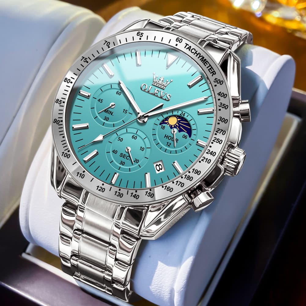 OLEVS 3618 Chronograph Moon Phase Quartz Watch for Men