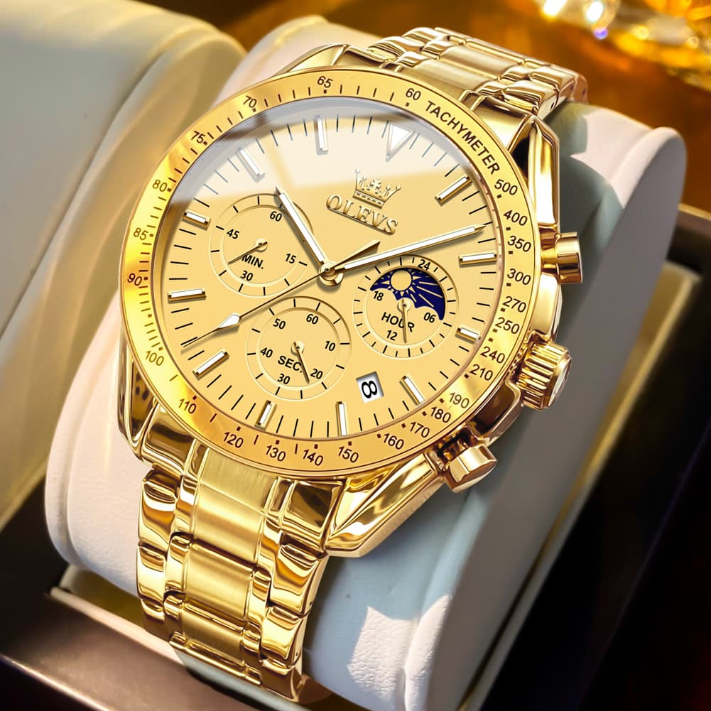 OLEVS 3618 Chronograph Moon Phase Quartz Watch for Men