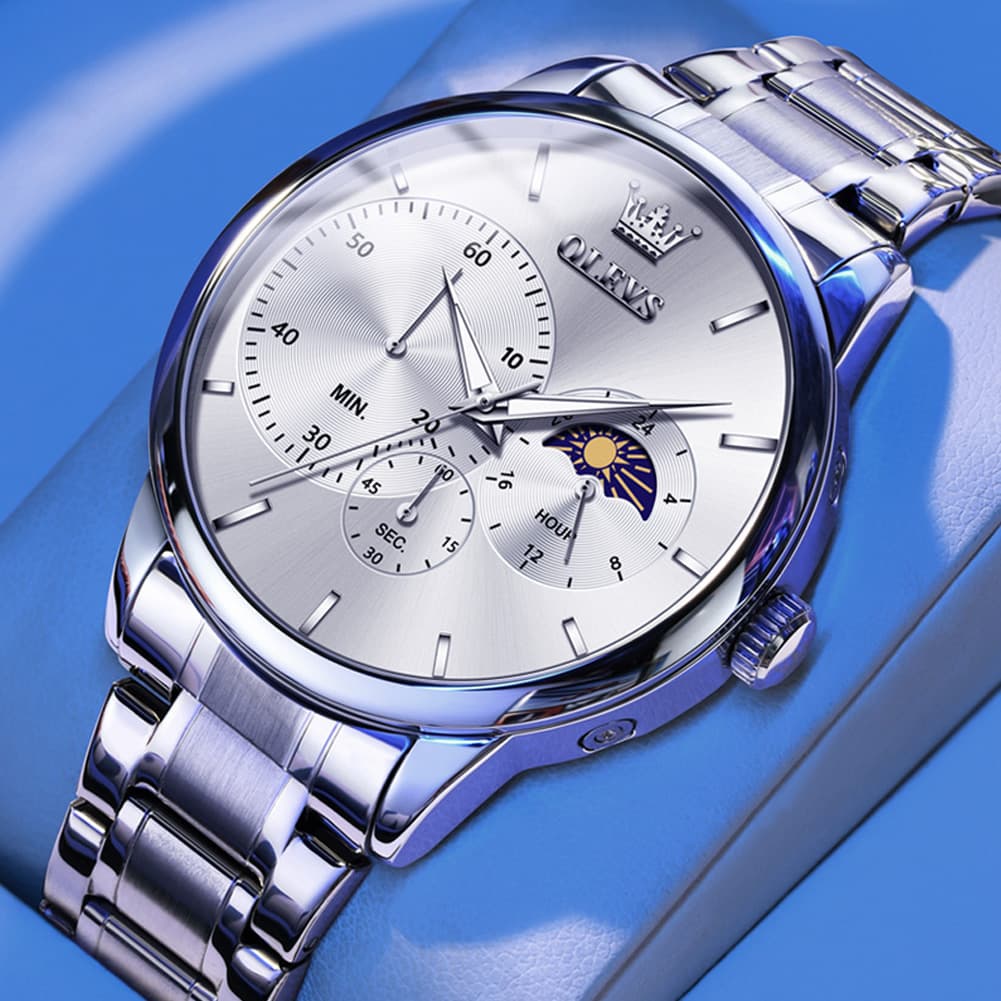 OLEVS 2936 Chronograph Moon Phase Quartz Watch for Men