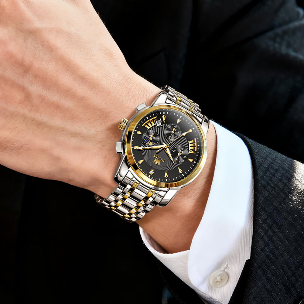 OLEVS 2892 Steel Chronograph Quartz Watch for Men