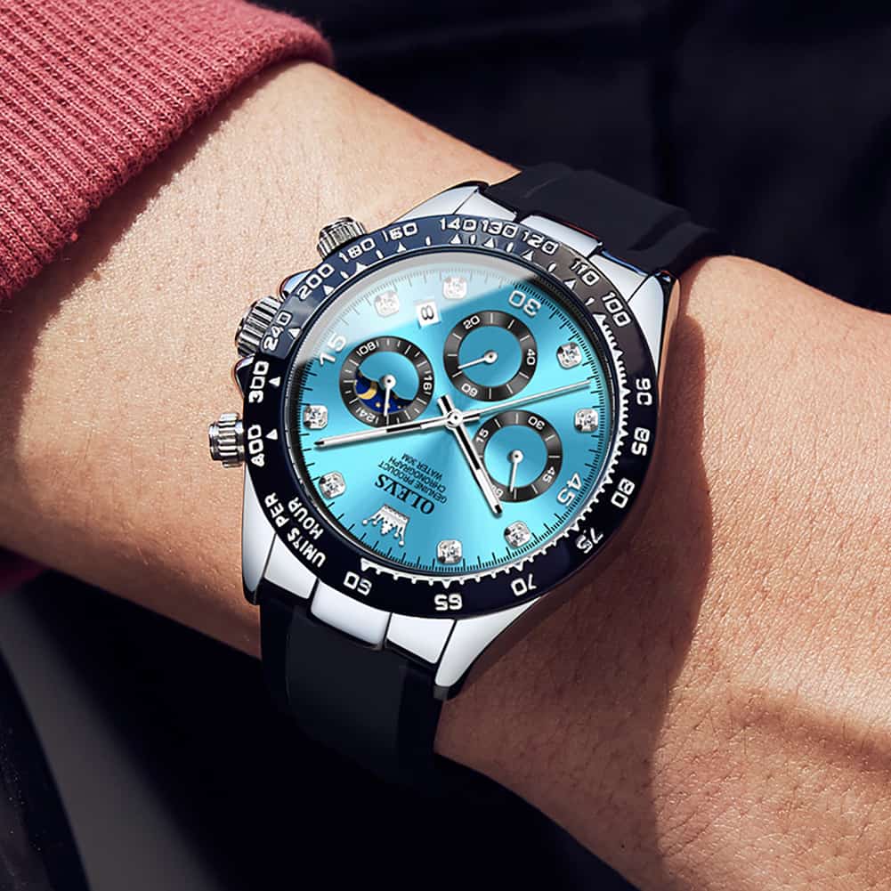 OLEVS 2875 Luxury Moon Phase Racing Chronograph Watch for Men