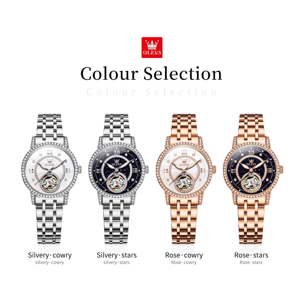 OLEVS 7036 Open Heart Automatic Watch For Women