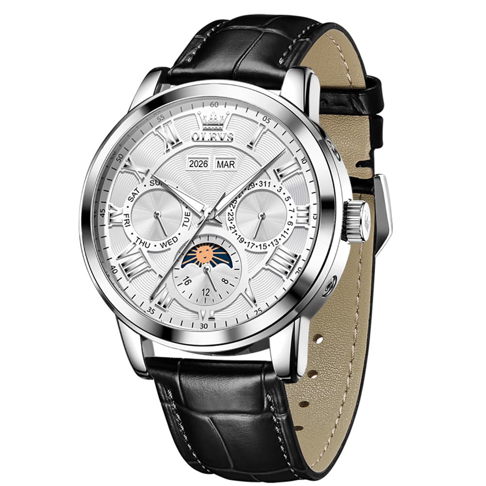 OLEVS 6785 Sun and Moon Multi Function Mechanical Watch for Men