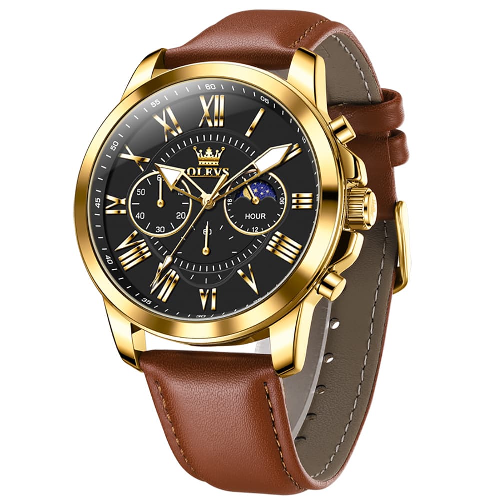 OLEVS 3632 Large Dial Multifunction Quartz Watch for Men