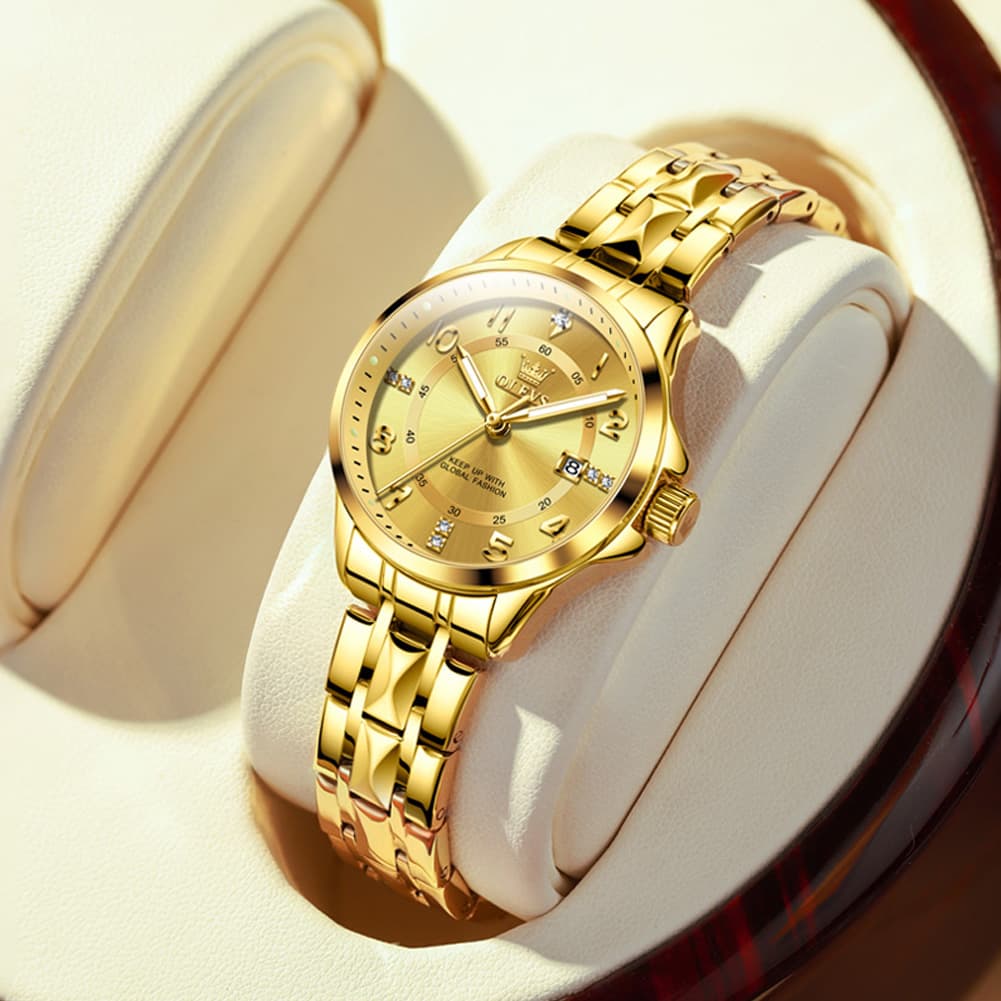 OLEVS 2910 Diamond Day Date Couples Watch Set Men Women