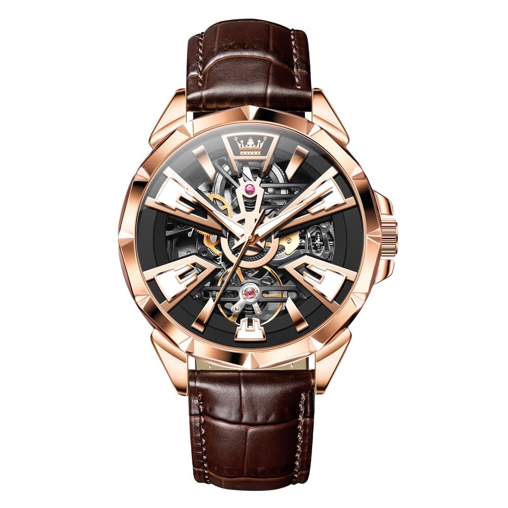 OLEVS 7051 Skeleton Racing Mechanical Watch For Men