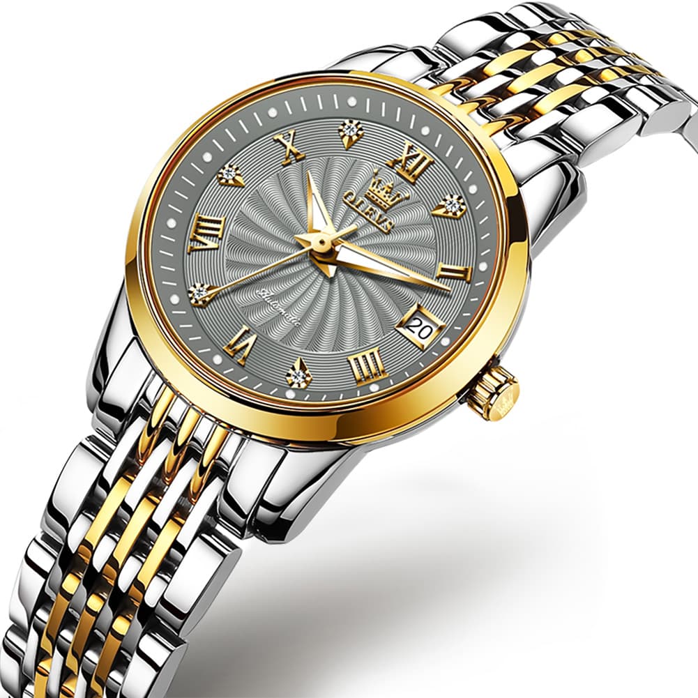 OLEVS 6630 Petite Sunburst Mechanical Watch for Women