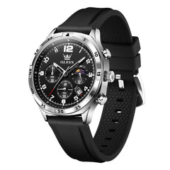 OLEVS 2986 Silicone Moon Phase Chronograph Watch for Men