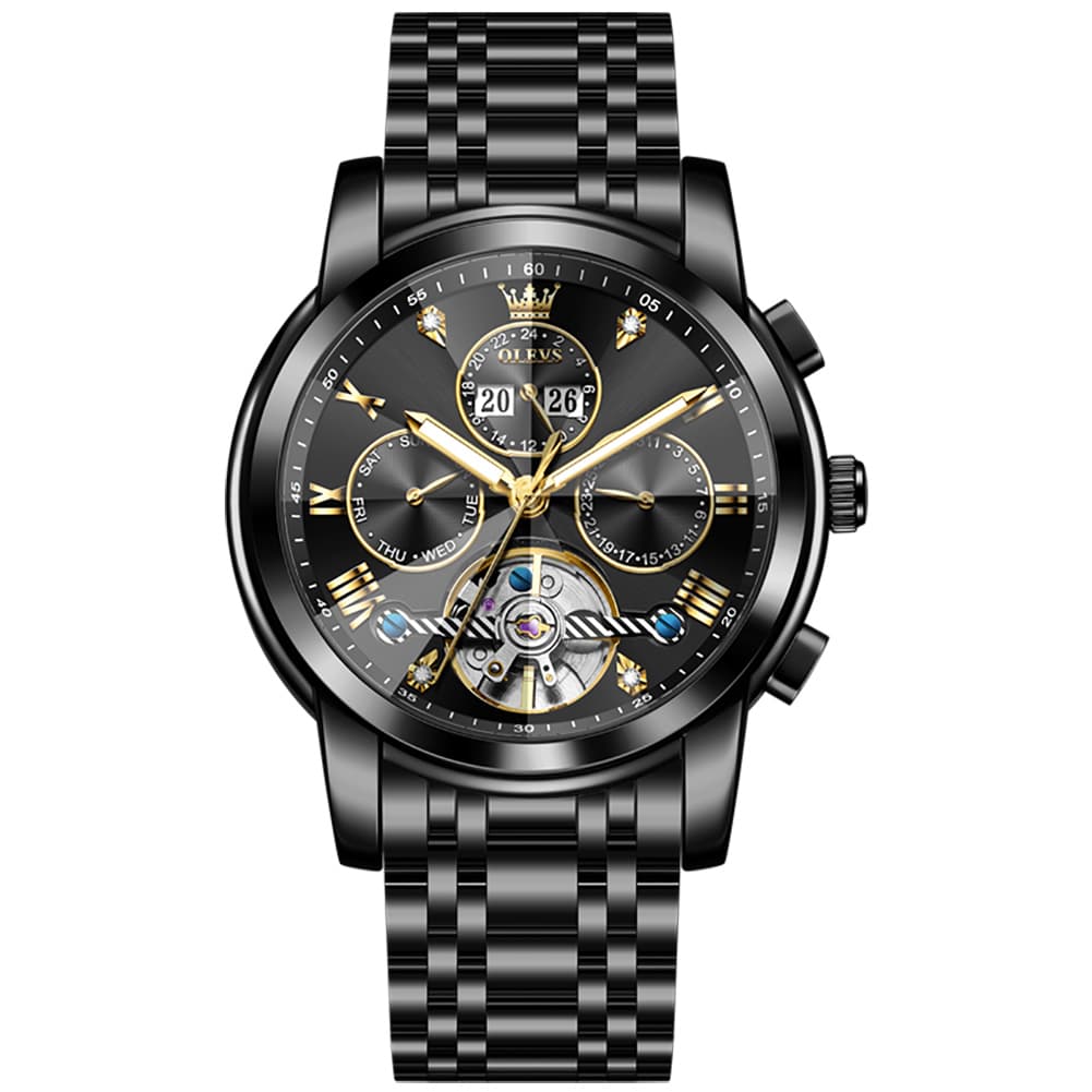 OLEVS 3D Diamond Cut Skeleton Automatic Watch 7121 for Men
