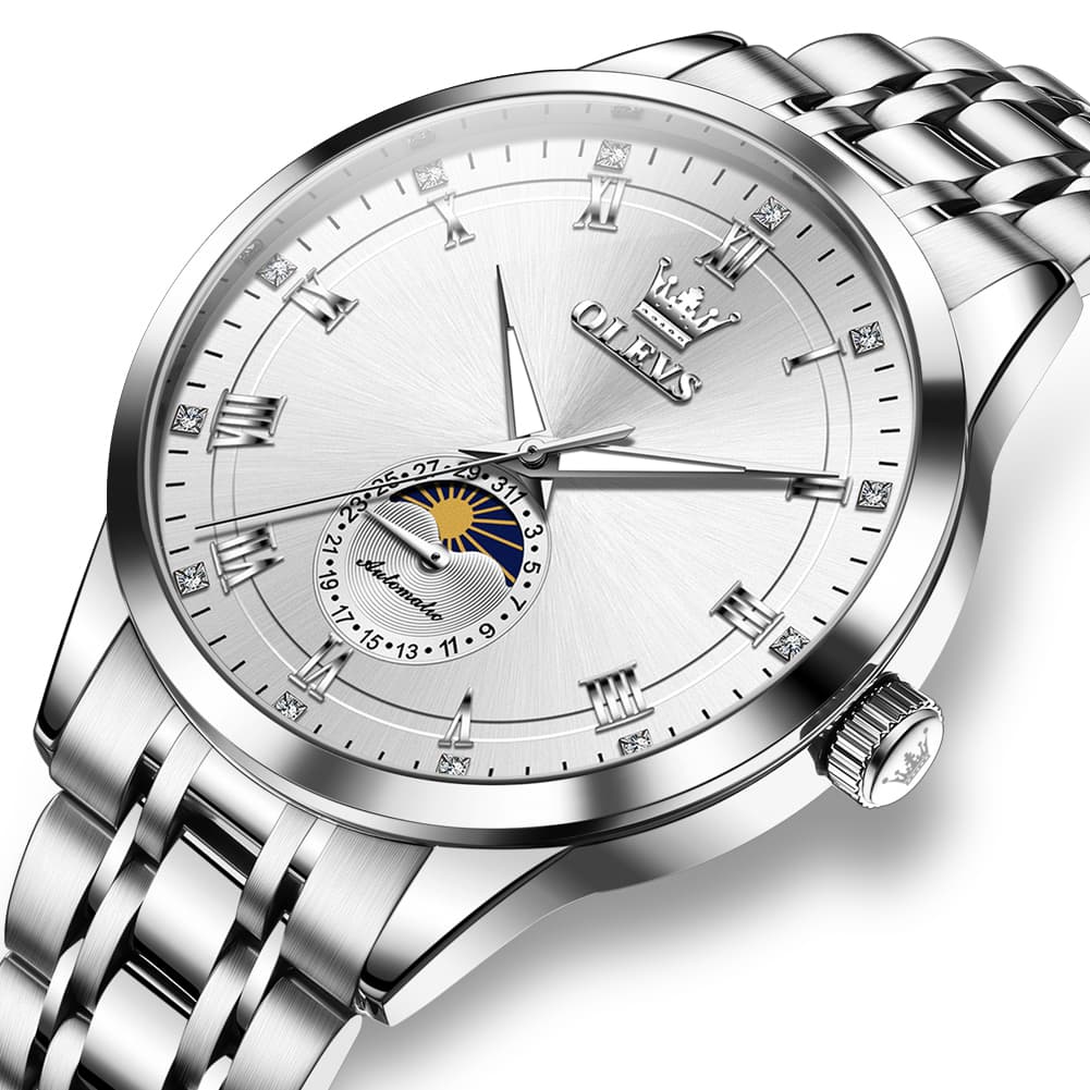 OLEVS 7063 Diamond Moon Phase Automatic Watch For Men