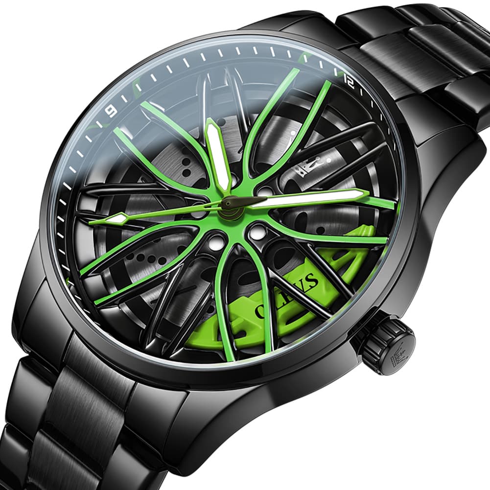OLEVS 9937 Wheel Caliper Rim Racing Quartz Watch for Men