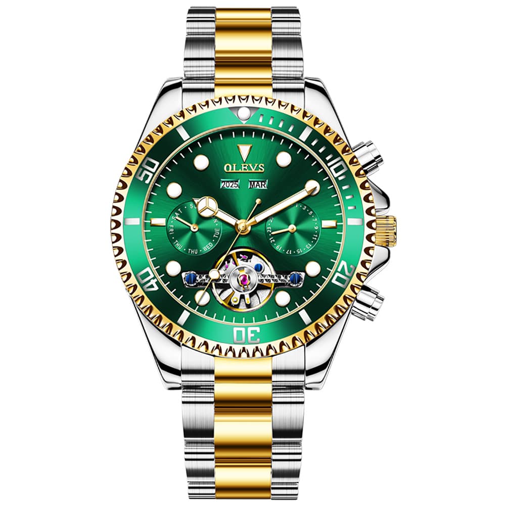 OLEVS 6605 Classic Open Heart Automatic Dive Style Watch for Men