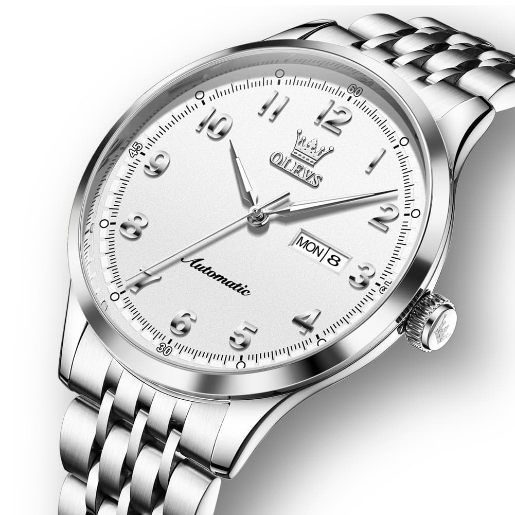 OLEVS 7100 Arabic Numeral Dual Calendar Automatic Watch For Men