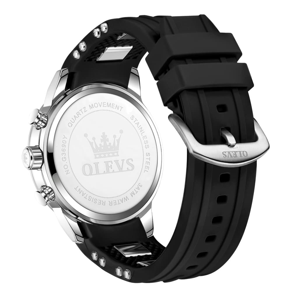 OLEVS 3690 Chronograph Silicone Mens Watch Multifunctional