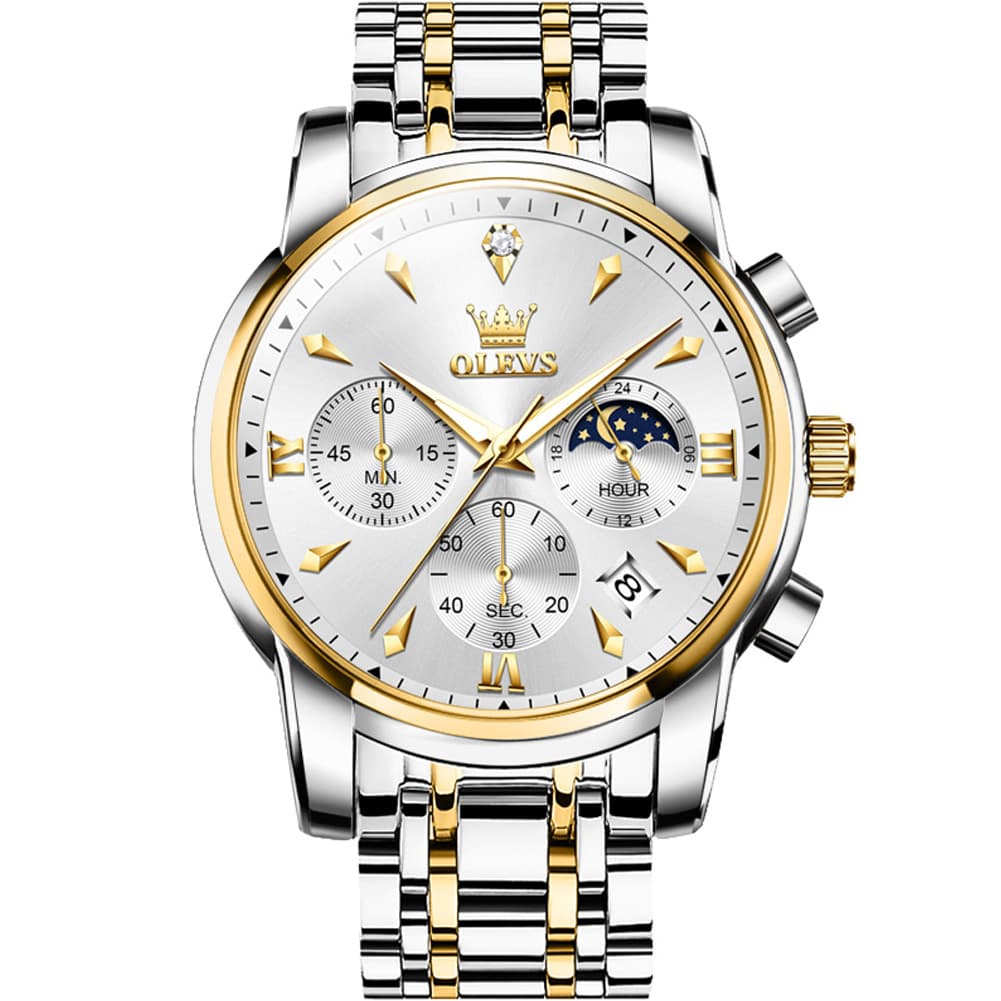 OLEVS 3639 Chronograph Moon Phase Quartz Watch for Men