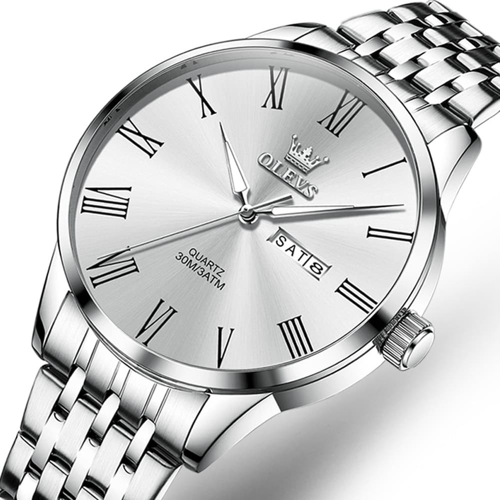 OLEVS 3633 Minimalist Sunray Roman Quartz Watch for Men