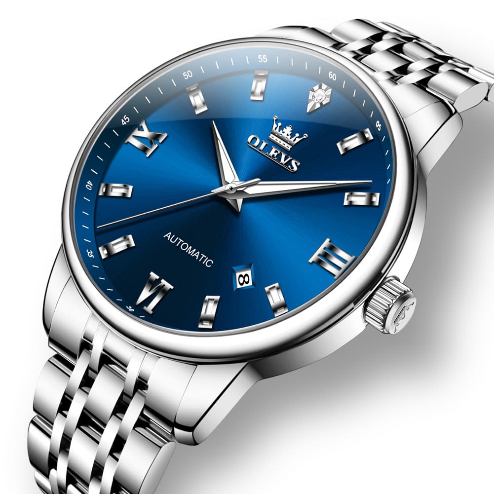OLEVS 6723 Diamond Roman Numeral Automatic Mechanical Watch For Men