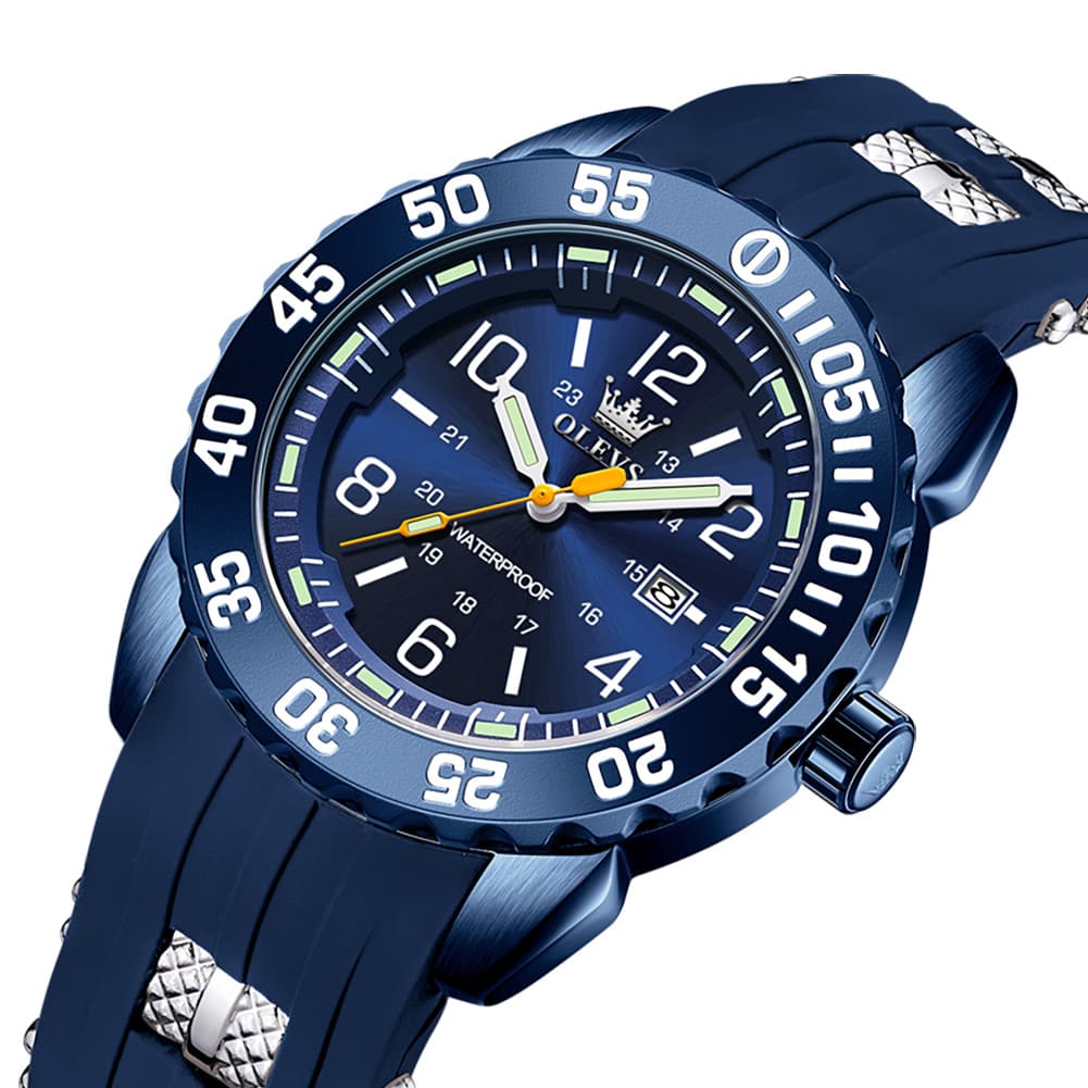 OLEVS 3688 Sport Silicone Quartz Luminous Mens Watch